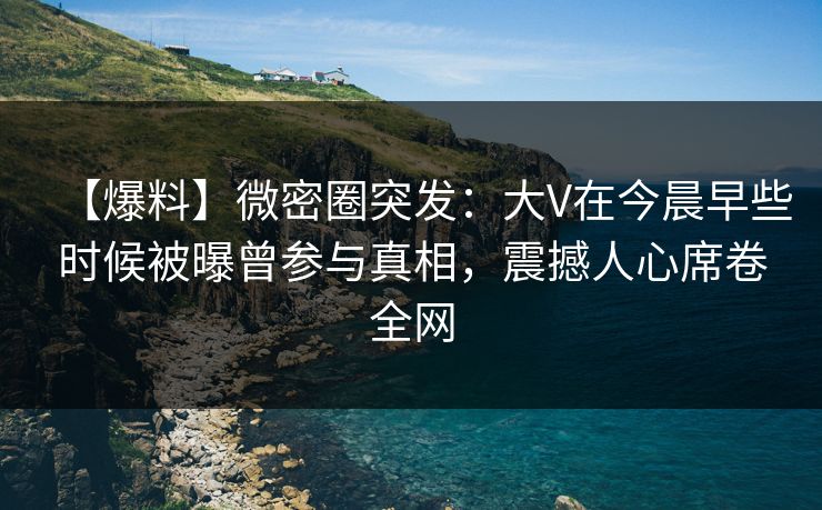 【爆料】微密圈突发：大V在今晨早些时候被曝曾参与真相，震撼人心席卷全网